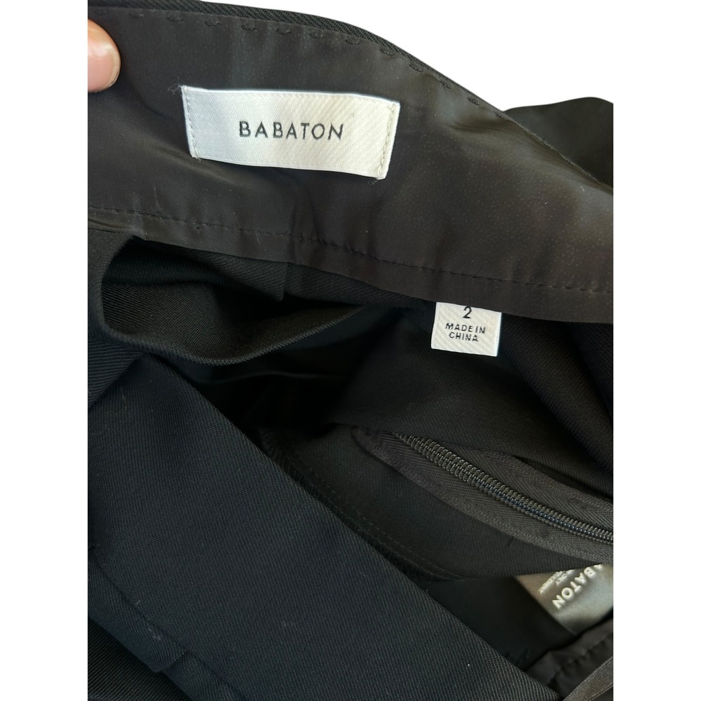 Babaton Aritzia Black Pleated Mini Skirt Size 2 Knife Pleat Belt Loops Solid - Picture 6 of 6